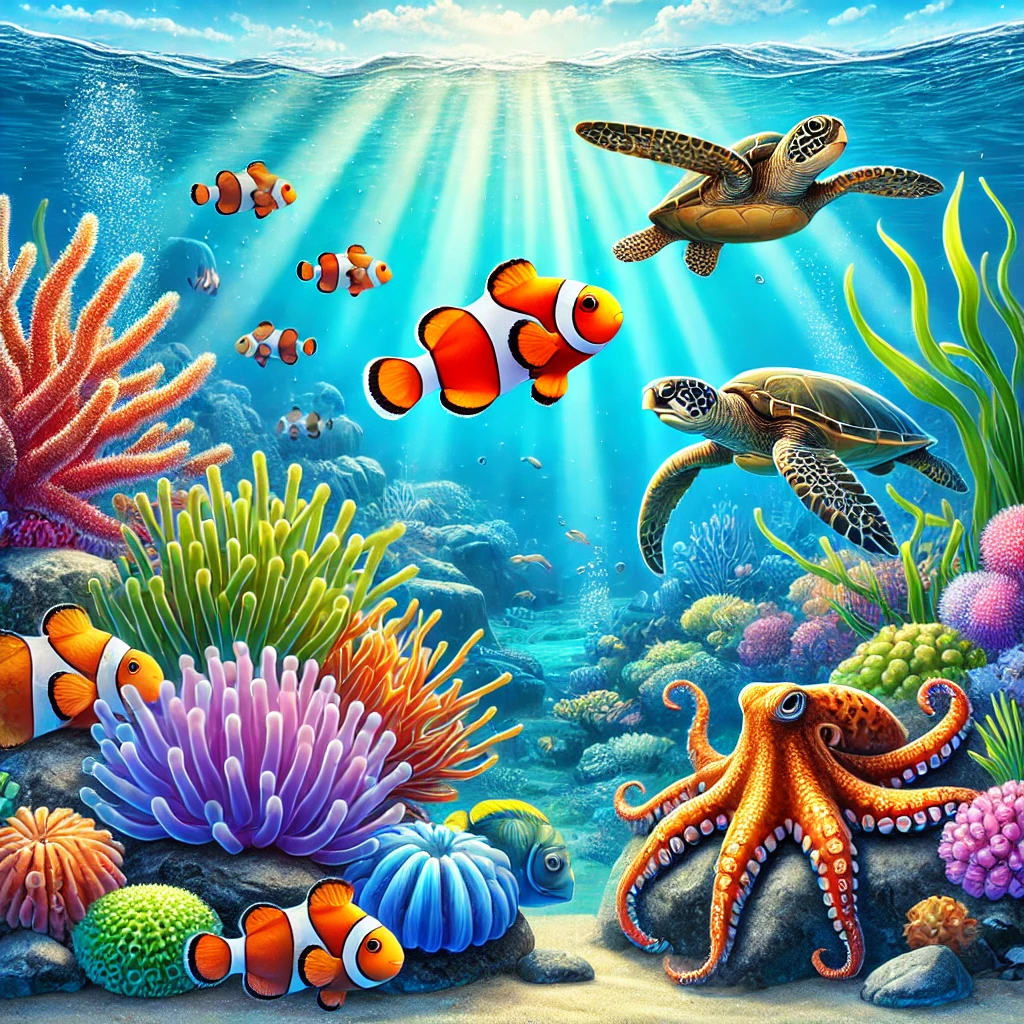 Names of aquatic animals, thier habitats and adaptations