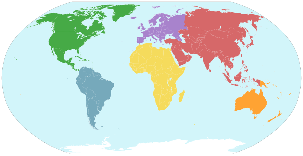 List of Continents and Major Countries in the World